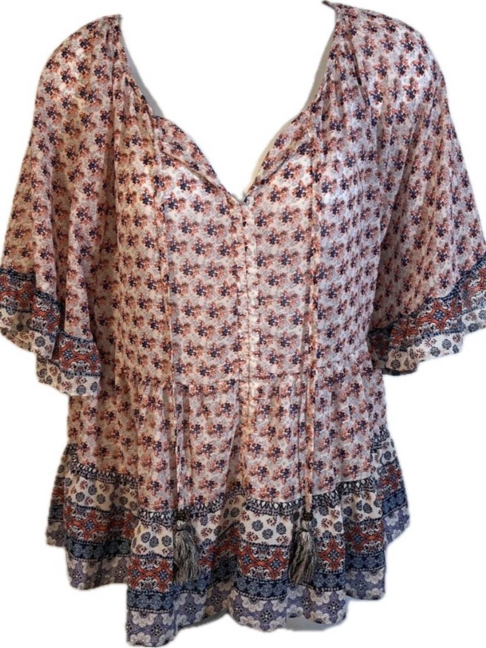 Knox Rose Bohemian Peasant Blouse Size XS